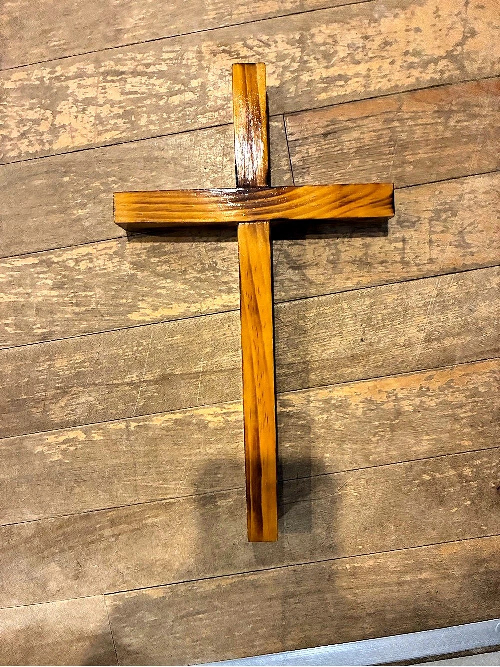 Wooden Cross Wall Decor Brown